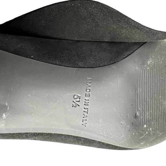 Everlane The V Heel in Black Suede Leather Square Heel Italian Pumps Size 5 ½ - Picture 11 of 12
